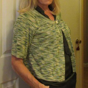 Ann Taylor LOFT Green, Yellow and White Shrug